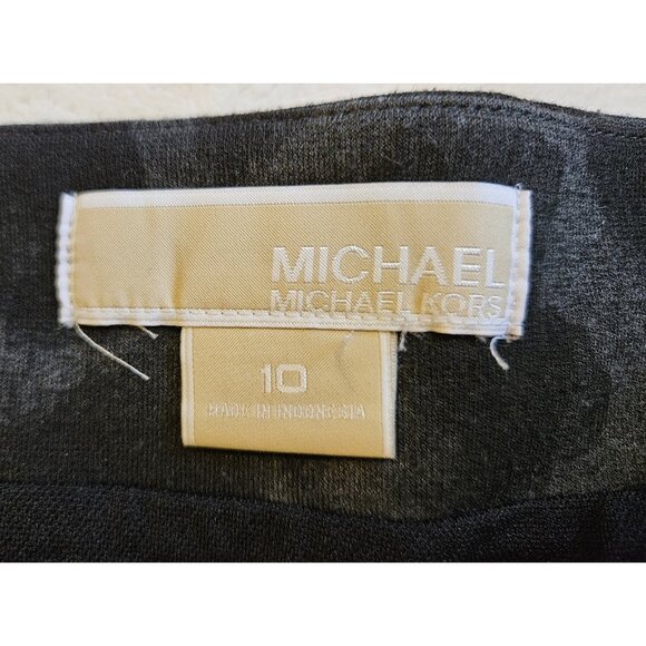 Michael Kors Womens Gray Leopard Print Polyester Side Zipper Pencil Skirt Sz 10 - Picture 5 of 10